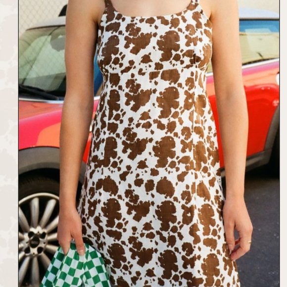 Holiday The Label Dresses | Holiday The Label Maldives Cow Print Dress S | Color: Brown/White | Size: S | Melbasnake's Closet